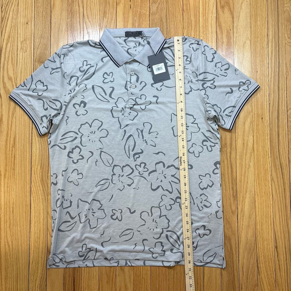 G/FORE Men’s 2XL Floral Watercolor Tech Jersey Slim Fit Golf Polo Grey Men's - Picture 8 of 13